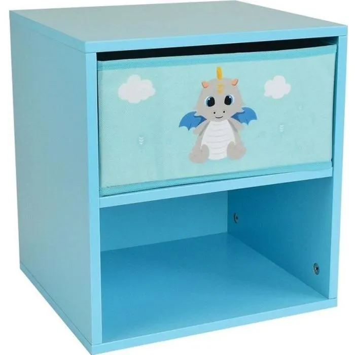LEON LE DRAGON Chevet avec un tiroir ± 36 x 33 x 30 cm pour enfant-0