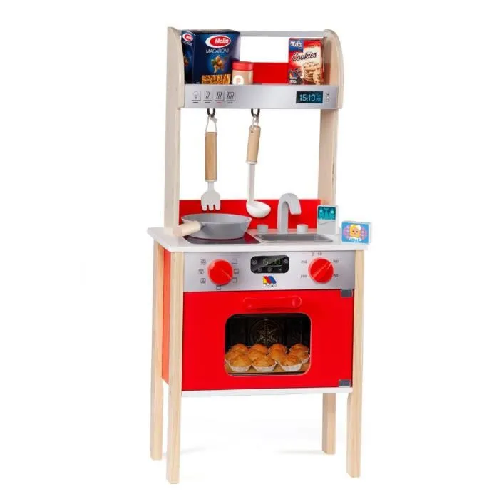 Jouet de cuisine en bois - MOLTO - My First Kitchen - Rouge - Mixte - 10 accessoires-3