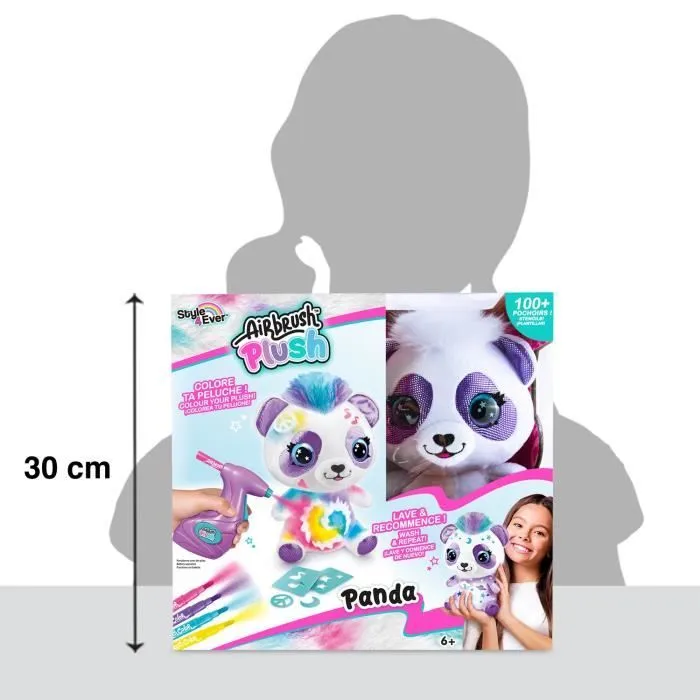 Peluche Airbrush Panda à personnaliser - Peluche spray art avec feutres et pochoirs - OFG 257 - Canal Toys-6