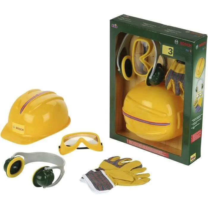 Set d'accessoires de bricolage Bosch avec casque, 4 pièces - KLEIN - 8537-2
