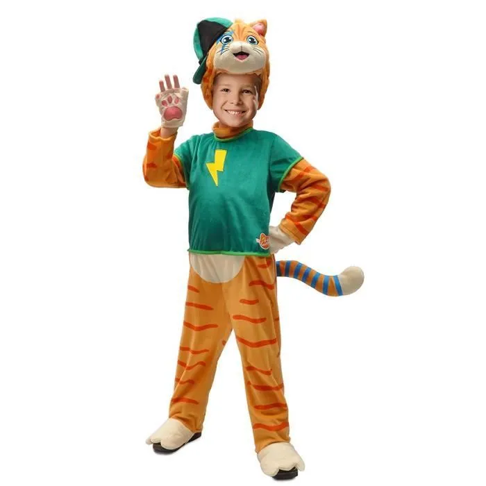 Ciao 11238.3-4 - COMMUTATEUR KVM - éclair chaton 44 chats costume enfant, 3 4 ans, Marron, Bleu, 11238.3 4-0