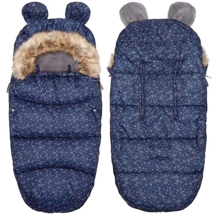 SPRINGOS® Chancelière d'hiver sac de couchage pour bébé avec oreilles rigolotes pour poussette 45 x 90 cm-1
