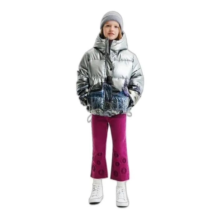 Doudoune fille Desigual Infinito - gris - 11/12 ans-0