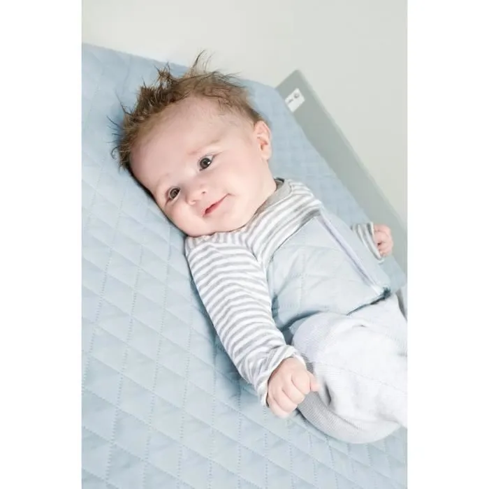 ROBA Matelas à Langer roba Style avec Ceinture de Maintien - 85 x 75 cm - Imperméable et Doux - Bleu Clair / Ciel-3