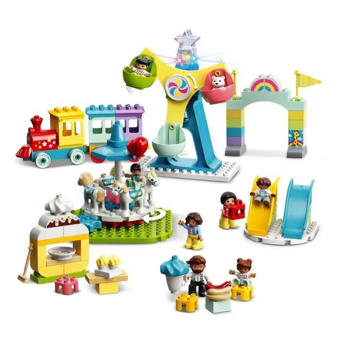 LEGO® 10956 DUPLO® Town Le parc d’attractions Jouet Enfant 2+ ans avec Train, Carrousel et Grande Roue-1
