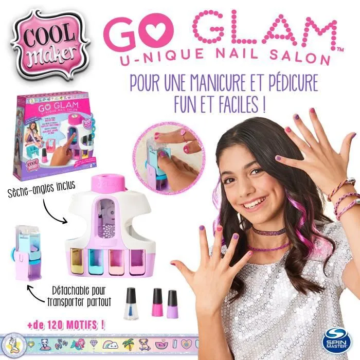 COOL MAKER - Go Glam U-nique Nail Salon - 6061175 - Machine à ongles pour enfant Avec Vernis - 120 motifs à réaliser pour Manucure-1