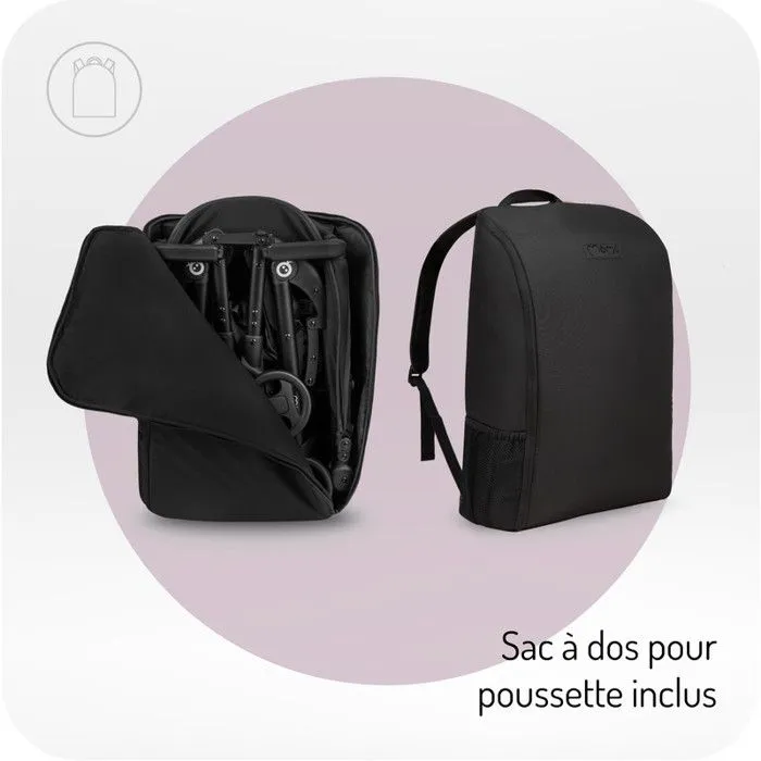 Poussette bébé à dos ultra compacte - MoMi GRACE - VOYAGE - Légère 6,2 kg - Jusqu'à 15 kg - Noir-3