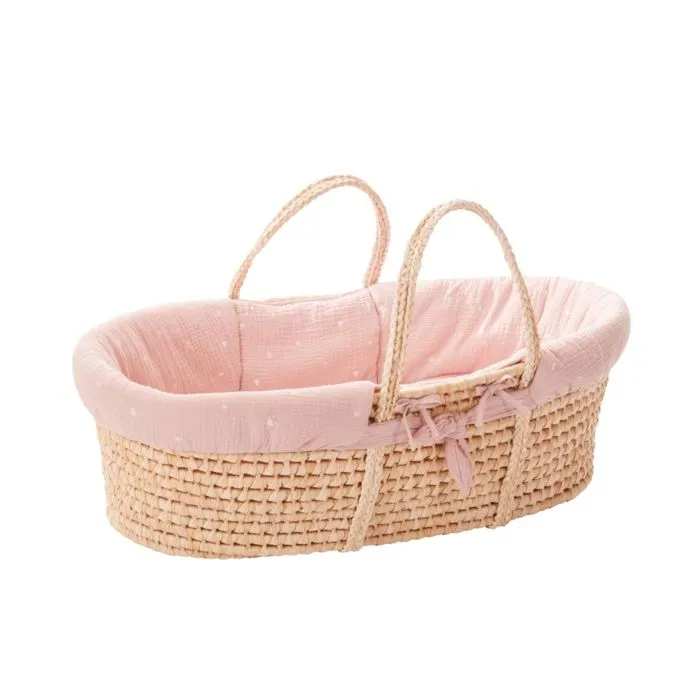 Couffin souple en osier, rose clair -  Promenade Bucolique fille-0