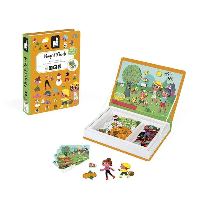 Jeu éducatif magnétique - JANOD - Magnéti'book 4 saisons - Orange - Intérieur - 20 min-5