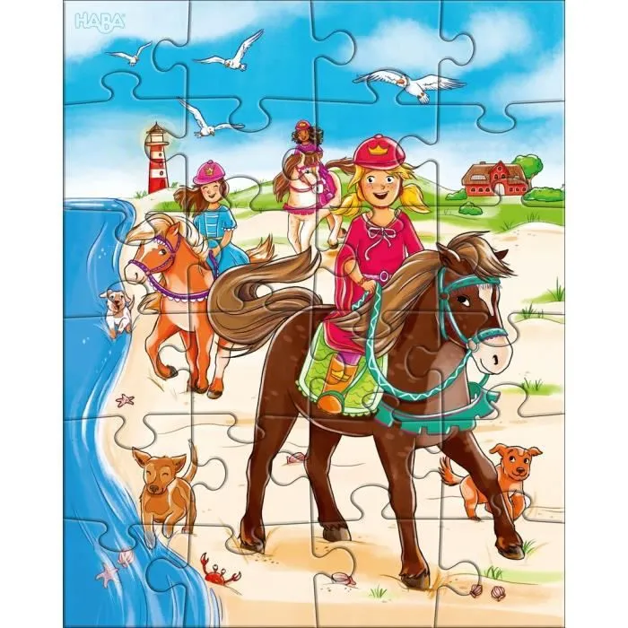 Puzzle Chevaux Amis 24 pièces - HABA - Blanc - Enfant - Mixte-1