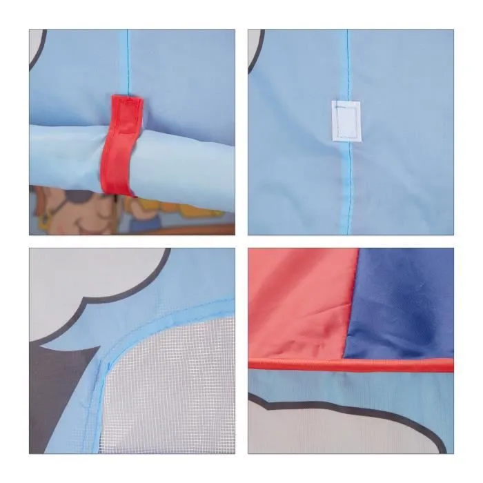 Relaxdays Tente enfant garçon fille tente de jeu Pirate drapeau extérieur pop-up 3 ans H x D 130 x 100 cm, rouge bleu-1