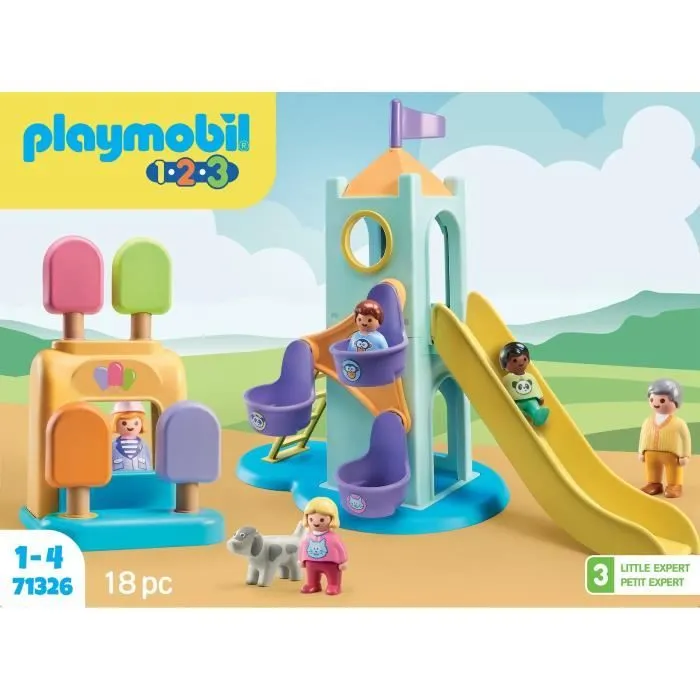 PLAYMOBIL 1.2.3 - 71326 - Aire de jeux avec toboggan géant pour les tout-petits 18-36 mois-6