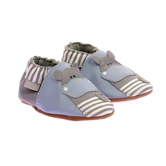 Chaussons - ROBEEZ - Hippolyte - Cuir - Bleu - Taille 23/24-1