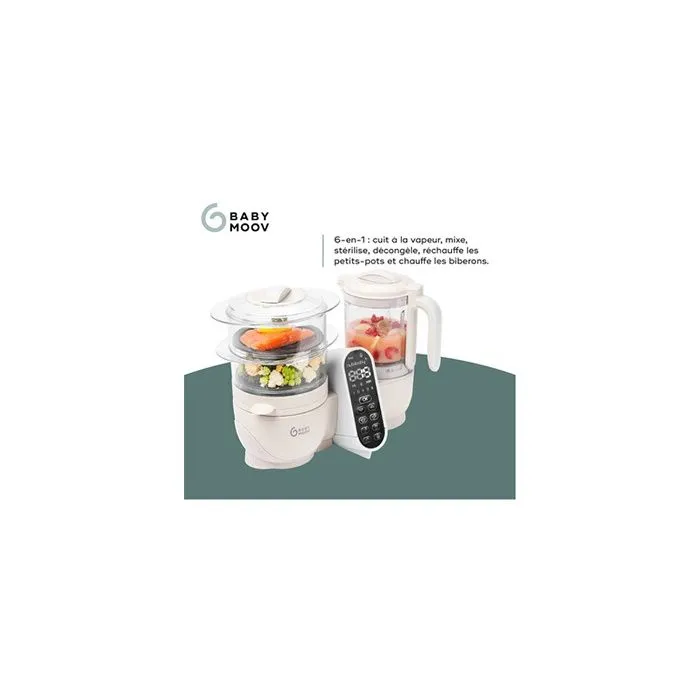 Babymoov Robot Cuiseur Bébé Nutribaby(+) - 6 en 1 - Cuiseur-vapeur/Mixeur - Grande Capacité 2,2L, Mineral beige-3