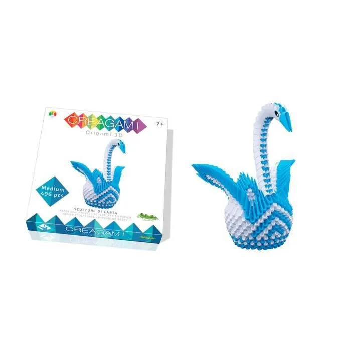 Set origami 3D cygne - Creagami - 479 pièces - Pour enfant à partir de 7 ans - Bleu-0