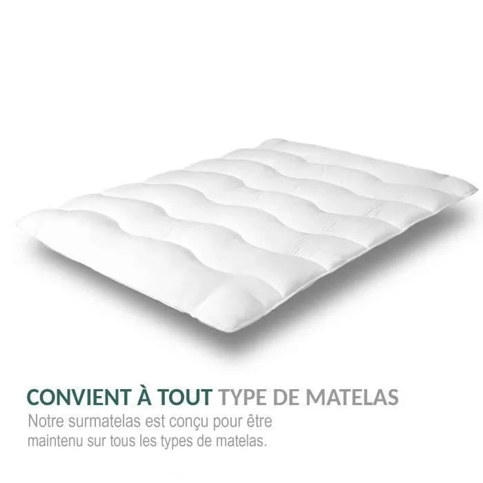 Surmatelas Microfibre - Sampur - Nuage - 180 x 200 cm - Confort Moelleux - Protection Optimale-3