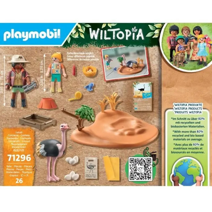 Jouet - PLAYMOBIL - Wiltopia 71296 Explorateurs et nid d'autruche - Mixte - Blanc - Enfant-0