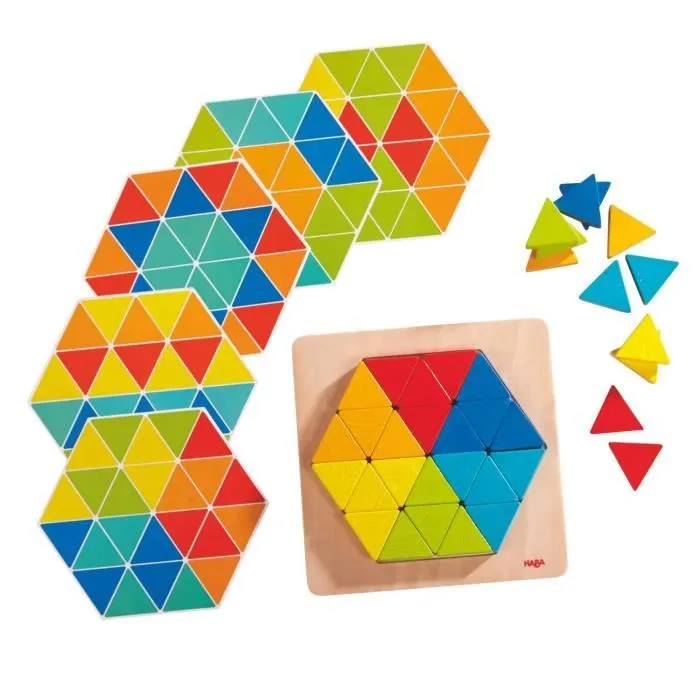 Jeu d'assemblage - HABA - Triangles magiques - Multicolore - Bois-0