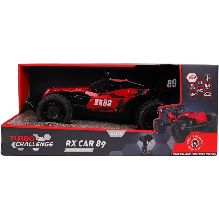 Voiture Télécommandée - TURBO CHALLENGE - RX Car 89 093721 - Rouge - 1/12 - Batterie Rechargeable et Piles incluses - Métal-4