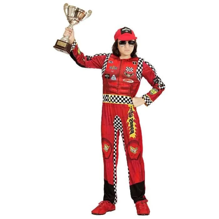 Déguisement pilote de formule 1 - WIDMANN - 5/7 ans - Blanc et Multicolore-0