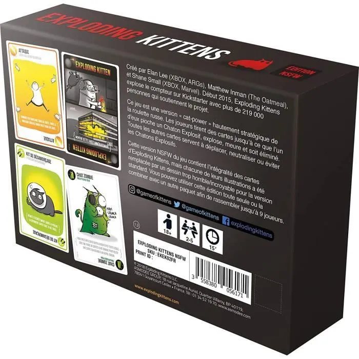 Jeu de cartes - Exploding Kittens : NSFW Edition - Asmodee - Jeu d'ambiance adulte-1