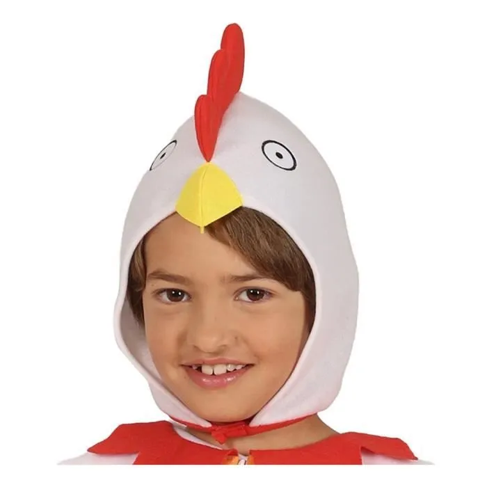 Guirca Déguisement poulet blanc avec capuche enfant (5-6 ans)-3