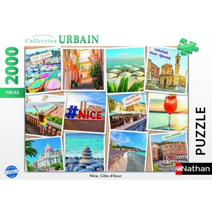 Puzzle 2000 pièces Nice, Côte d'Azur, Adultes et enfants dès 14 ans, Collection Urbain, France, 12001613, Nathan-1