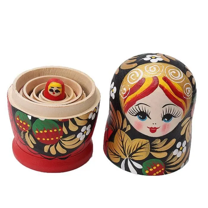 5PCS Poupées Russes Matriochkas En Bois Peints Manuelles Jouet Cadeau Noël-2