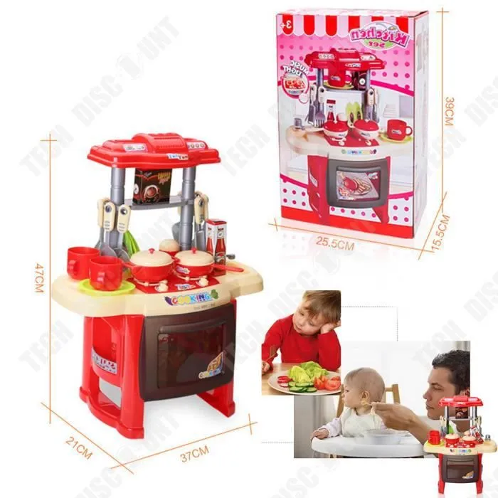 Jouets de cuisine Set pour Enfants dînette vaisselle simulation éducatifs ludiques apprentissage couleurs sons interactif jeu-2
