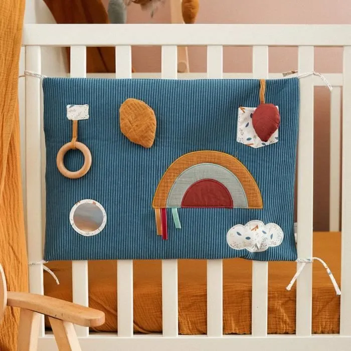 Mur d'activités pour bébé Bleu 50x35 cm-2