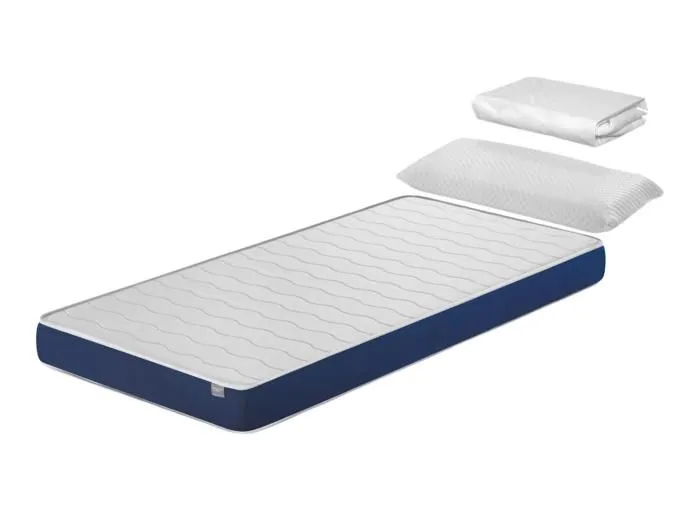 Pack Matelas 90X190 LIT ENFANTS h14 CM ERGO CONFORT + 1 oreiller junior 90x35 cm + 1 Protège matelas 90x190 cm-0