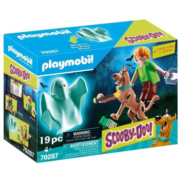 PLAYMOBIL - 70287 - SCOOBY-DOO! Scooby & Sammy avec fantôme - 22 pièces - Garantie 2 ans-0