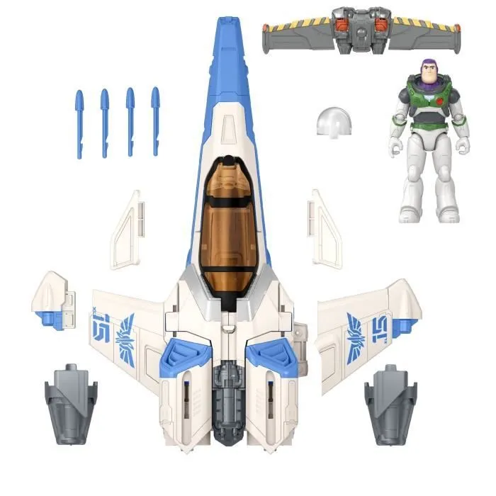 Figurine Buzz l'Éclair - Vaisseau XL-15 - Lightyear - Lance-projectiles - Jetpack - Figurine incluse HHJ56-1
