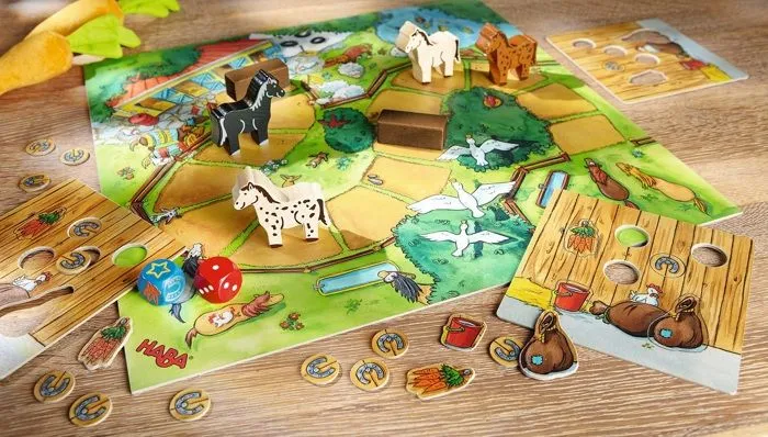 HABA - Hop! Hop! Galopons! - Jeu de Chevaux - Jeu de société - 3 ans et plus, 5445-3