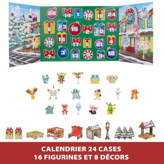 Calendrier de l'Avent Pokémon - BANDAI - 24 figurines inédites - Pour enfant à partir de 4 ans - Figurines aléatoires-2