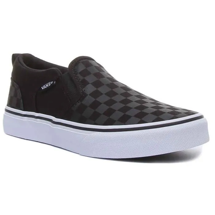 Bebeboutik Baskets Vans Asher a carreaux pour jeunes Noir Bebe Canvas VANS A elastique