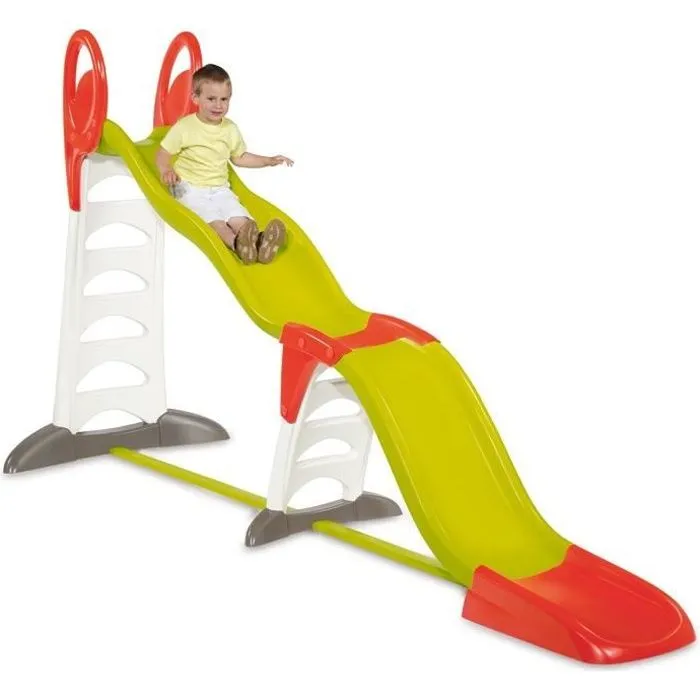 Toboggan Super Megagliss 2en1 - SMOBY - Glisse de 3m75 - Vert Blanc Rouge - Enfant - Plastique français-0