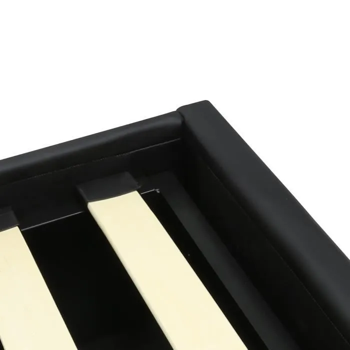 MARTIN Lit adulte 160 x 200 cm + coffre de rangement - Simili noir - Sommier inclus-7
