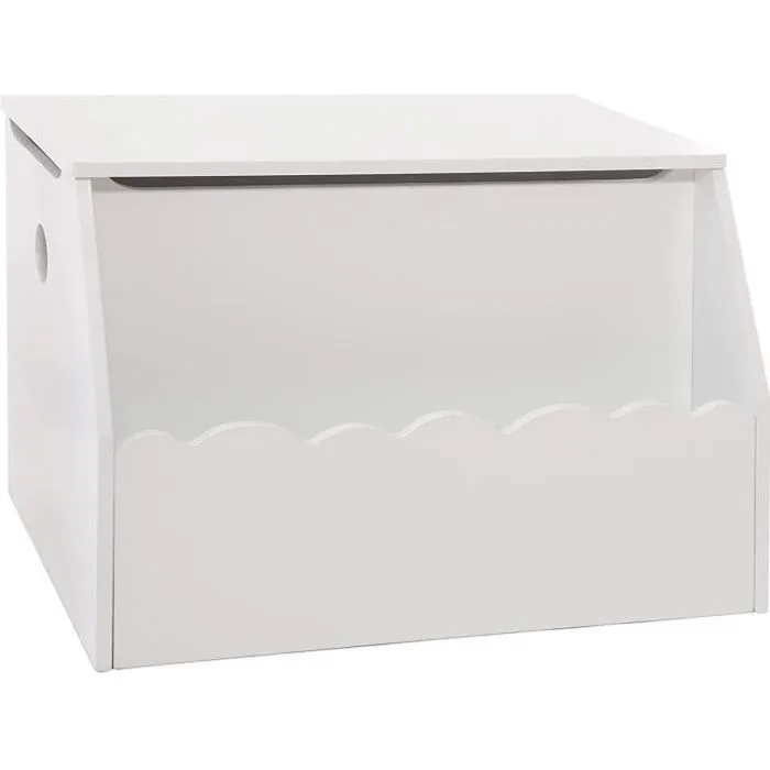 Coffre de rangement et Bibliothèque pour Chambre d'Enfant - ATMOSPHERA - Blanc - Bois de Pin et Bois MDF-0