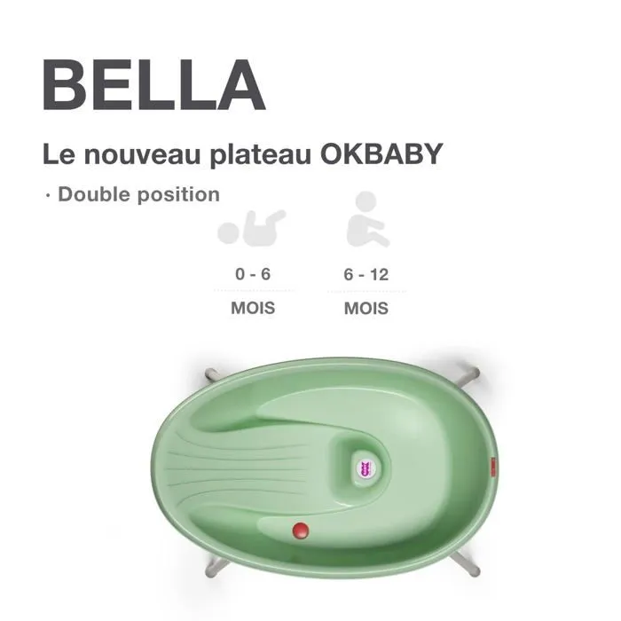Okbaby - 39251200 - Bella kit de bain et support de bain - pour l'heure du bain des nouveaux-nes 0-12 mois - Vert-1