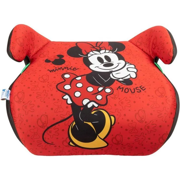 Tataway Siège auto rehausseur Disney Minnie Mouse i-Size ECE R129, sécurité enfant 125-150 cm, graphisme Minnie sur fond rouge-3