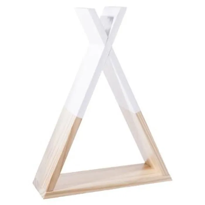 Etagère tipi pour enfant en pin coloris naturel et blanc - Dim : L 30 x l 39 x H 10 cm-0