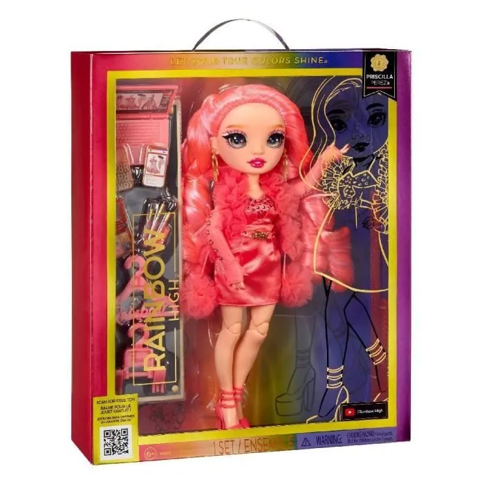 Rainbow High S23 Fashion Doll - Poupée 27 cm Priscilla Perez (Rose) - 1 tenue, 1 paire de chaussures et des accessoires-5