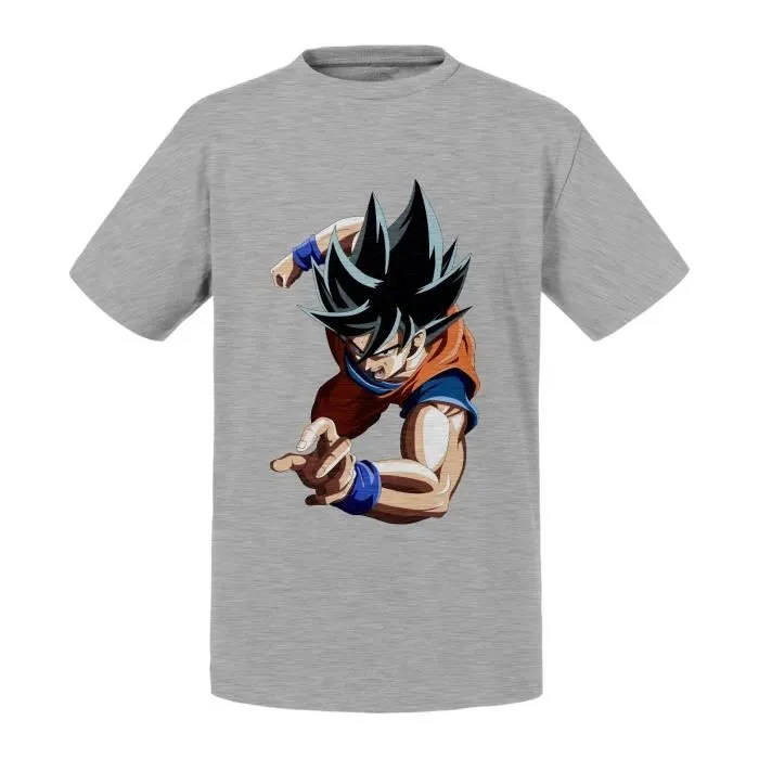 T-shirt Enfant - FABULOUS - Dragon Ball Super - Son Goku - Manches Courtes - Coton Gris-0