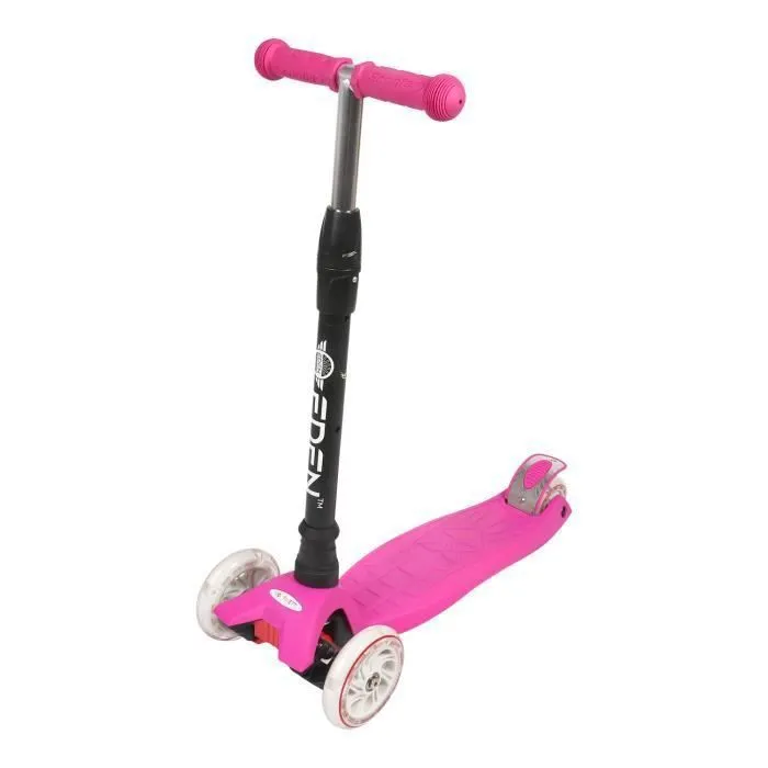 Trottinette - EDEN TM - 3 Roues - Guidon Réglable - LED Lumineuses - Rose-1
