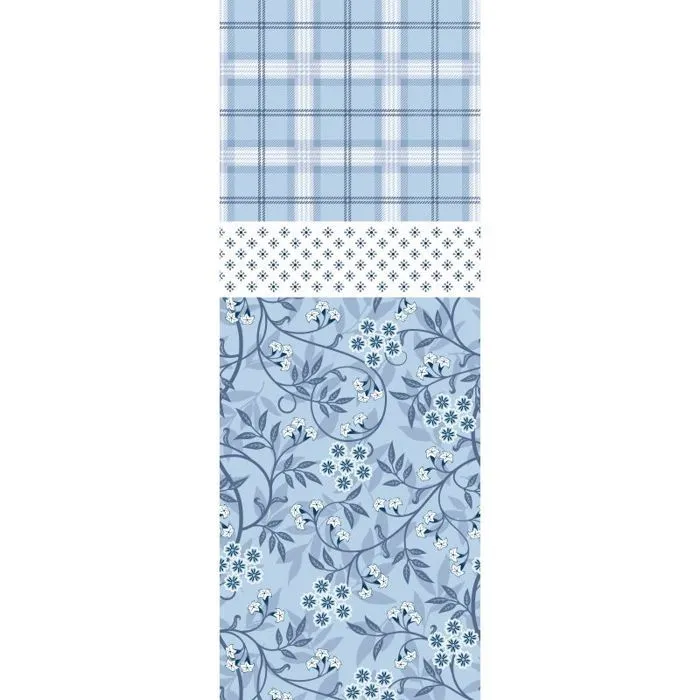 Pack complet housse de couette réversible pour lit 180 x 200 cm "King size" Liberty bleu-1