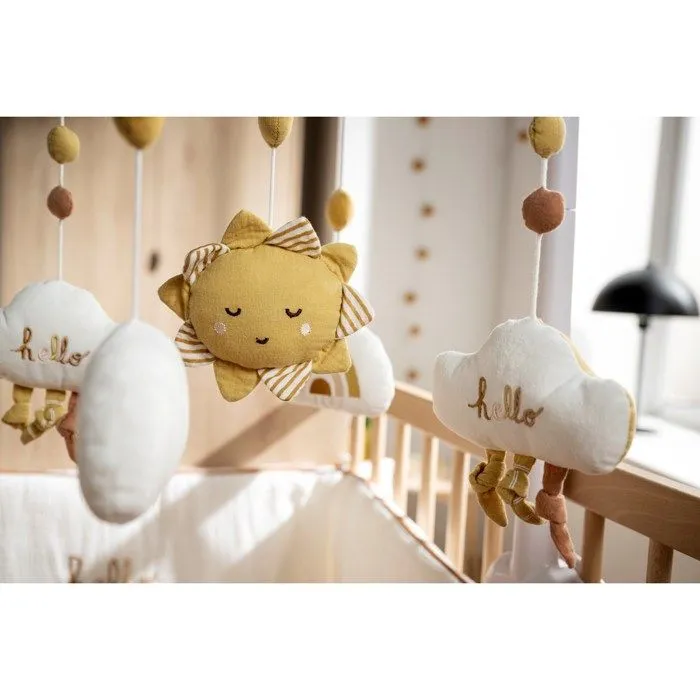 Mobile musical bébé soleil et nuage en coton Sunlight-1