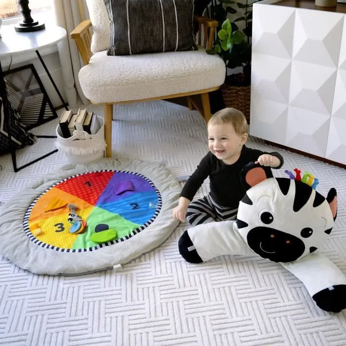 BABY EINSTEIN Tapis d'éveil Ocean Explorers - Zen le Zèbre, arche de jeu en bois et jouets multisensoriels-2