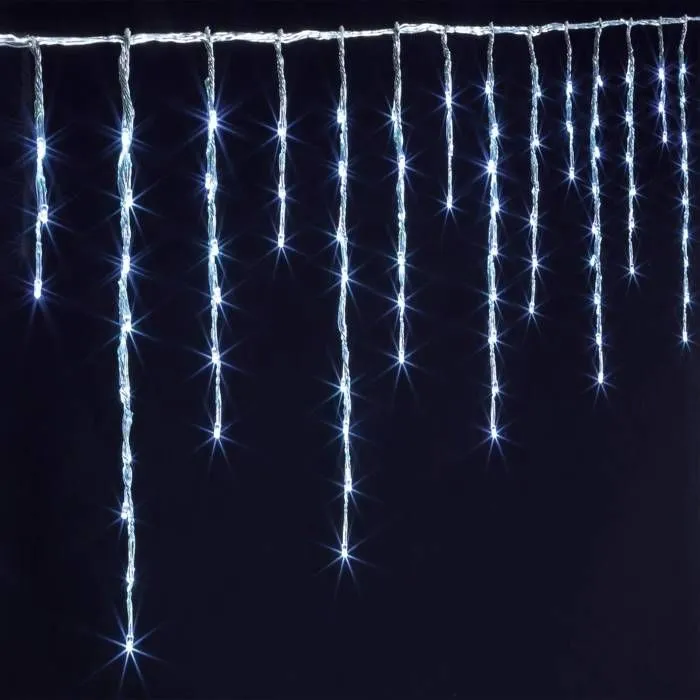 Guirlande lumineuse - Feeric lights & christmas - Rideaux stalactites - 240 LED - Blanc froid - Extérieur-0