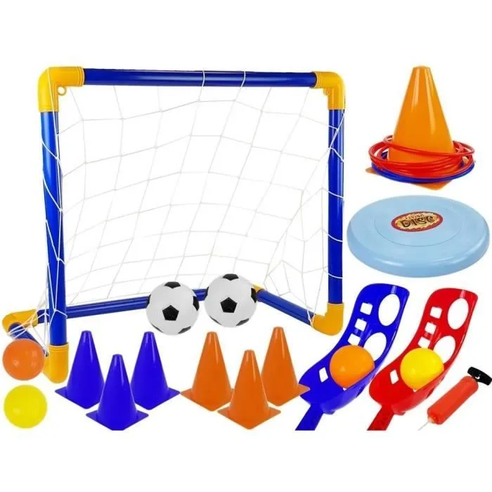 Cage de foot - Swingball - Classic toute Surface - 2 raquettes - Balle en caoutchouc - Hauteur ajustable-0